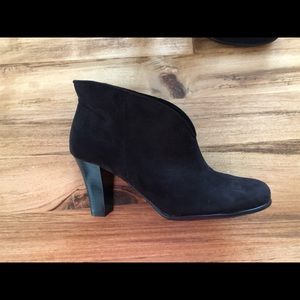 Black Suede Booties, Size 7.5